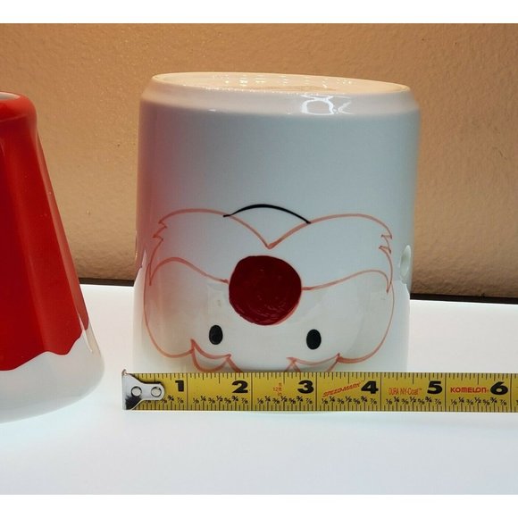 Ceramic Santa Jar Candle Lamp 2 sided holder & shade 2pc Christmas decor 10"t - Picture 7 of 11